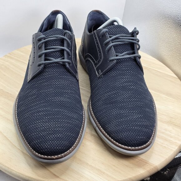 J&M Johnston & Murphy Knit Sneakers Mens Size 10 M Blue Lace Up 59-2997 - Picture 4 of 9